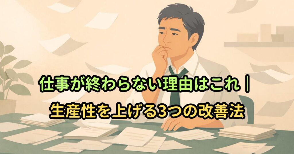 仕事が終わらない理由はこれ｜生産性を上げる3つの改善法