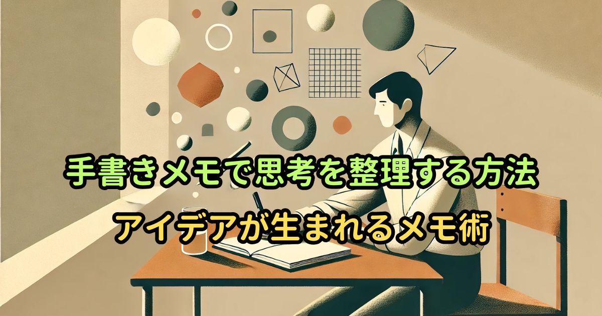 手書きメモで思考を整理する方法｜アイデアが生まれるメモ術