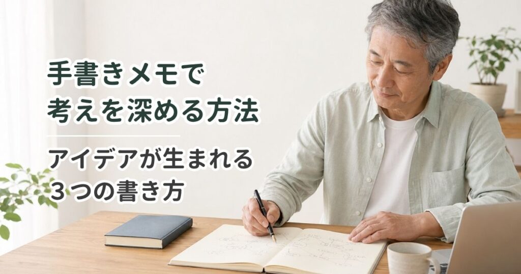 手書きメモで考えを深める方法｜アイデアが生まれる3つの書き方