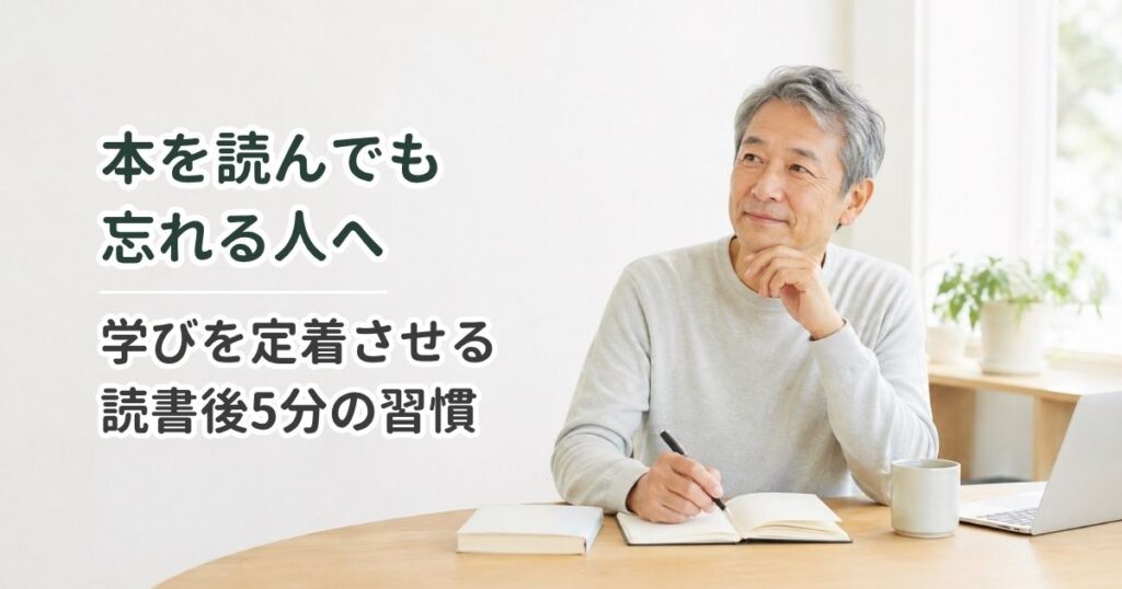 本を読んでも忘れる人へ｜学びを定着させる読書後5分の習慣
