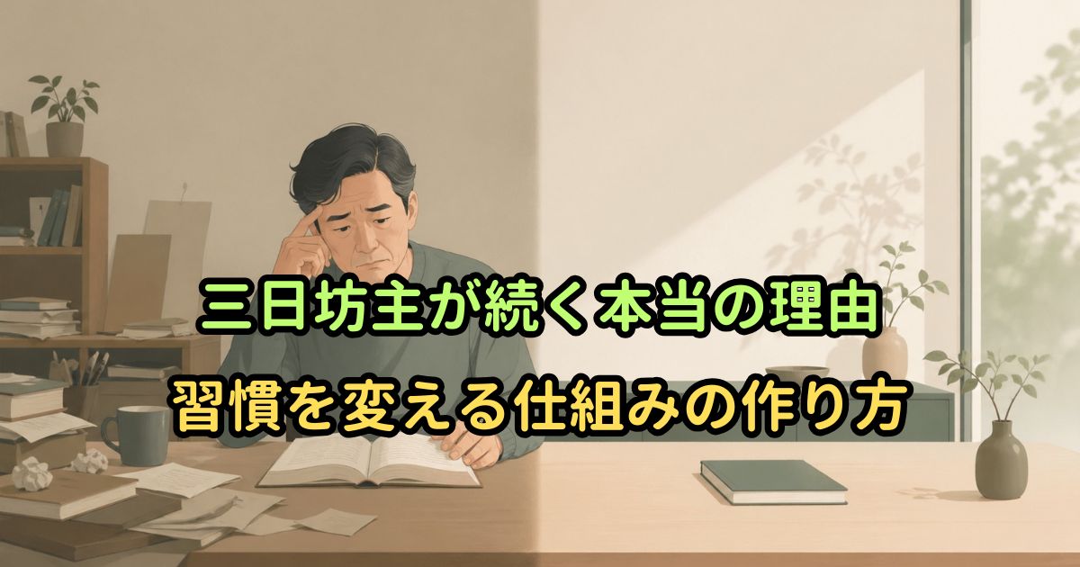 三日坊主が続く本当の理由｜習慣を変える仕組みの作り方