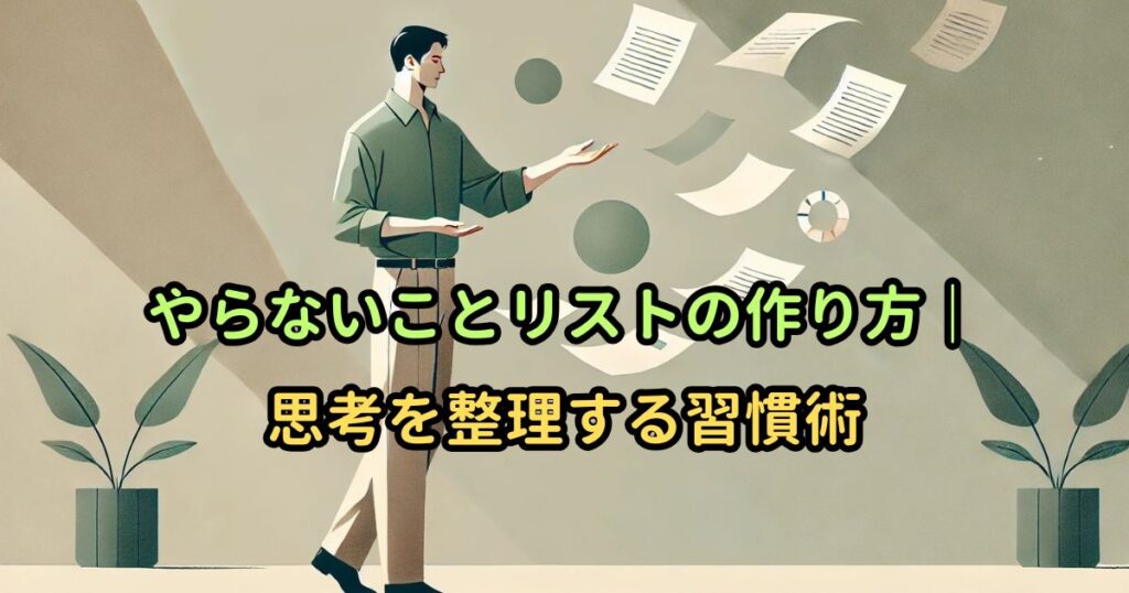 やらないことリストの作り方｜思考を整理する習慣術