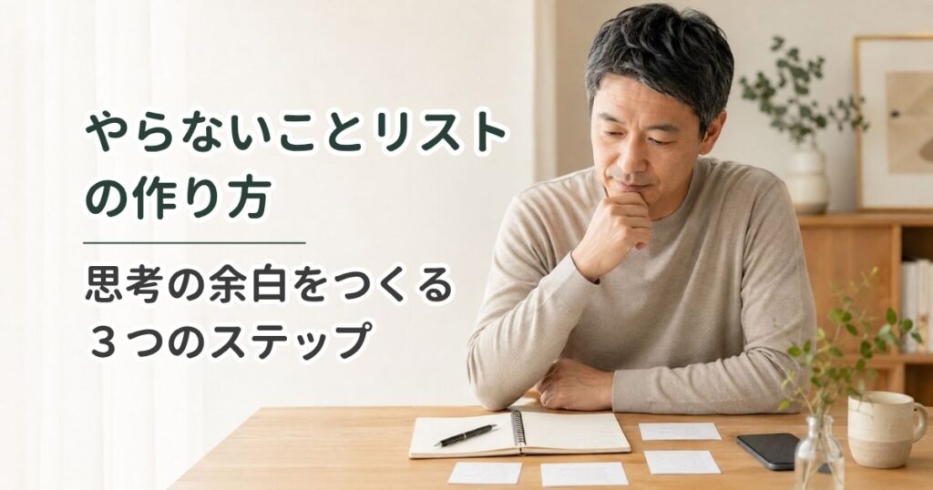 やらないことリストの作り方｜思考の余白をつくる3つのステップ