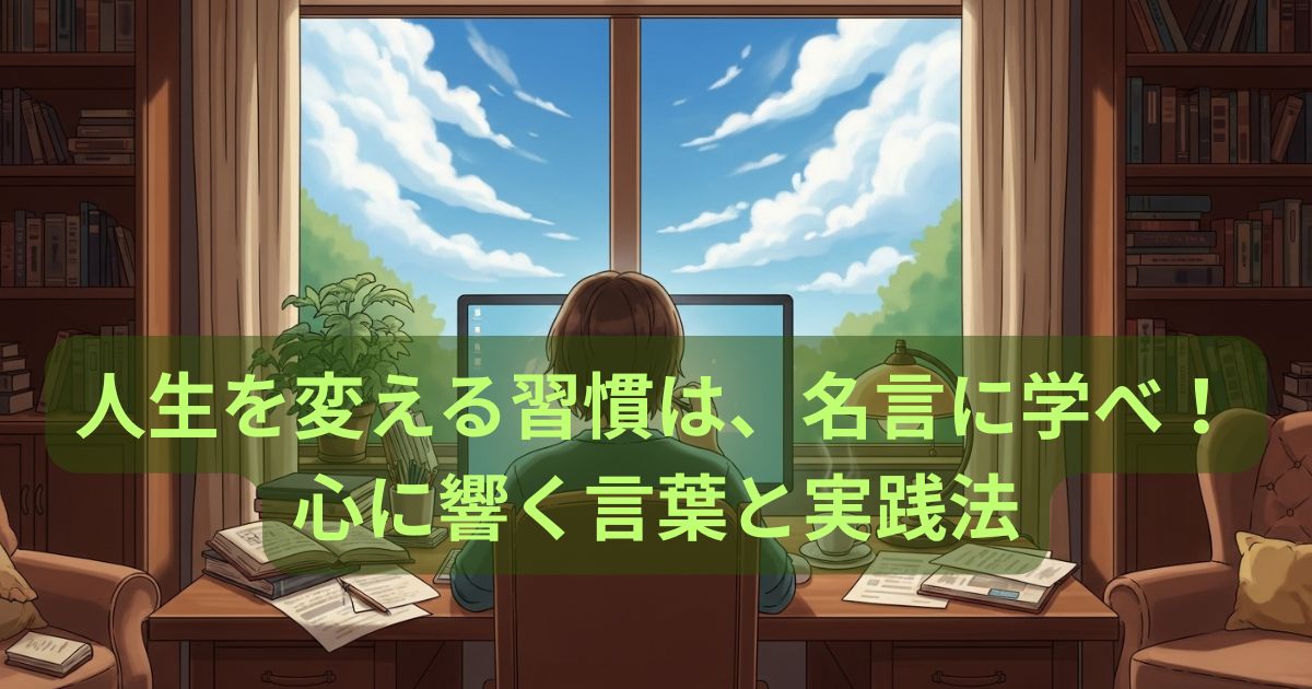 人生を変える習慣は、名言に学べ！心に響く言葉と実践法