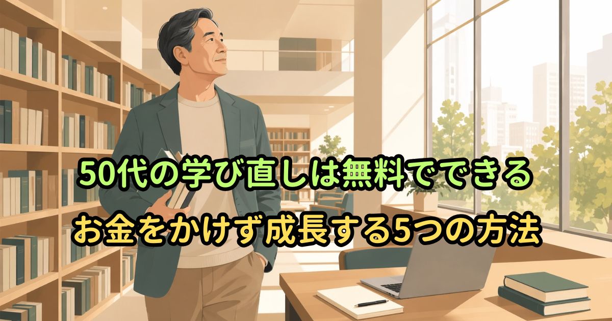 50代の学び直しは無料でできる｜お金をかけず成長する5つの方法