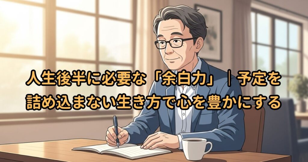 人生後半に必要な「余白力」|予定を詰め込まない生き方で心を豊かにする