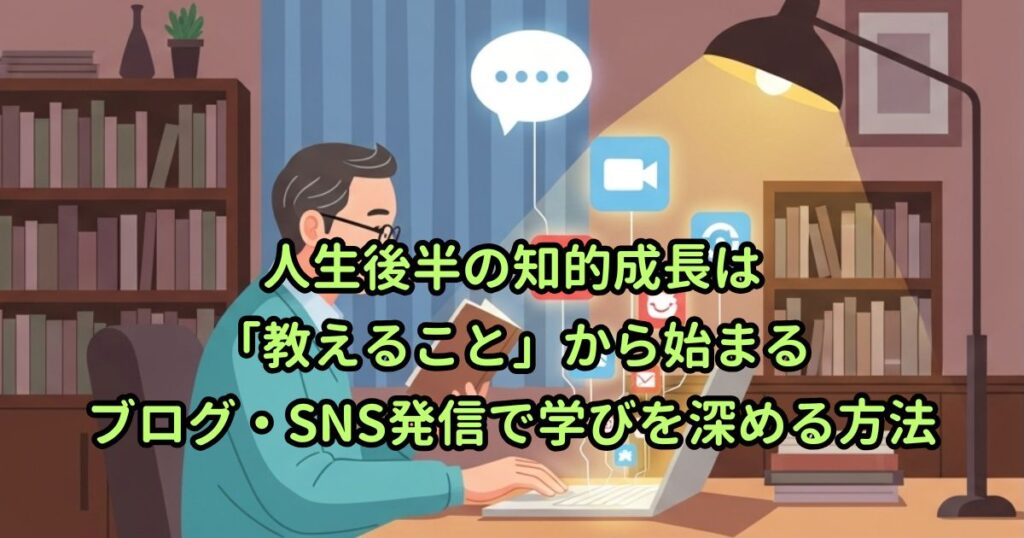 人生後半の知的成長は「教えること」から始まる|ブログ・SNS発信で学びを深める方法