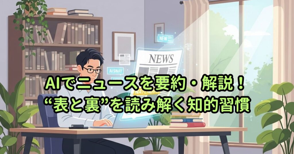 AIでニュースを要約・解説!“表と裏”を読み解く知的習慣