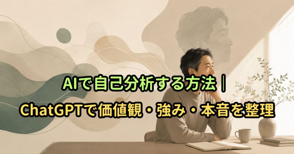 AIで自己分析する方法｜ChatGPTで価値観・強み・本音を整理