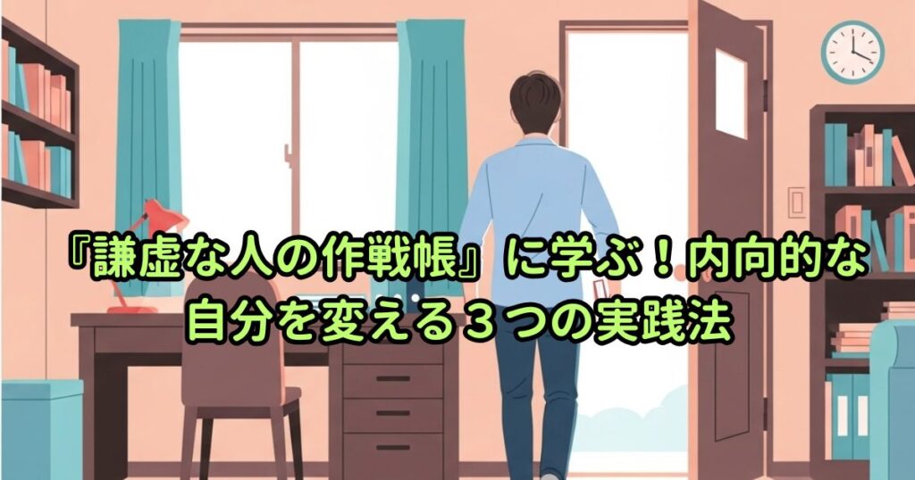 『謙虚な人の作戦帳』に学ぶ!内向的な自分を変える3つの実践法