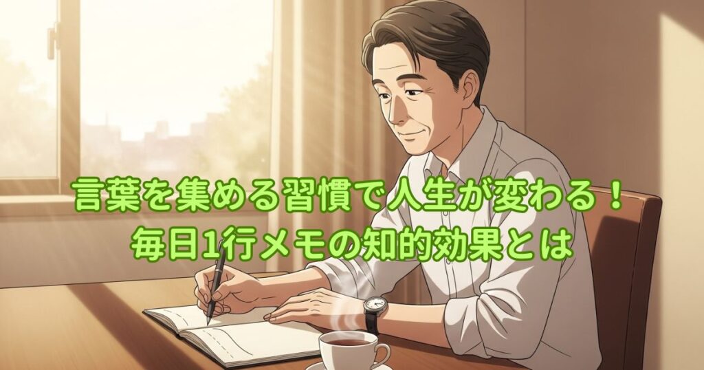 言葉を集める習慣で人生が変わる!毎日1行メモの知的効果とは