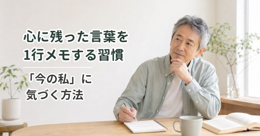 心に残った言葉を1行メモする習慣｜「今の私」に気づく方法