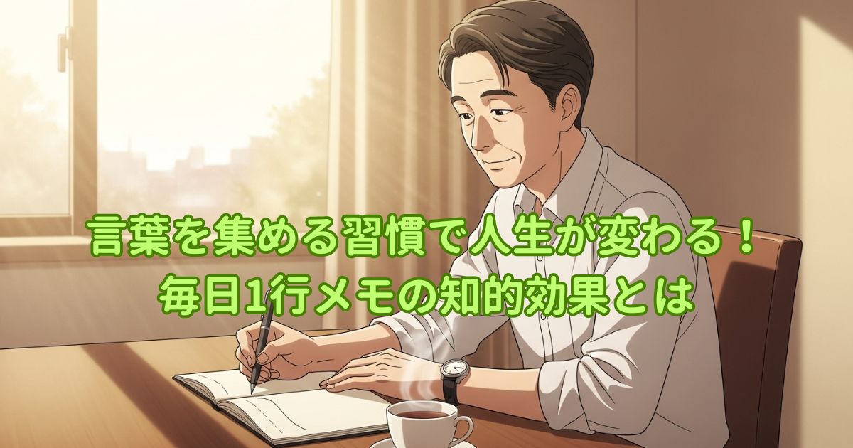 言葉を集める習慣で人生が変わる！毎日1行メモの知的効果とは