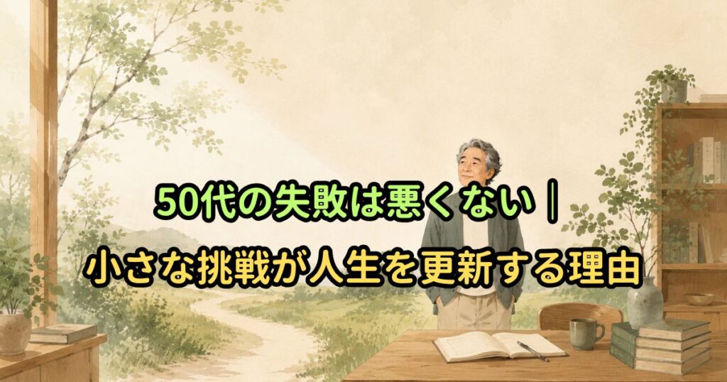 50代の失敗は悪くない｜小さな挑戦が人生を更新する理由