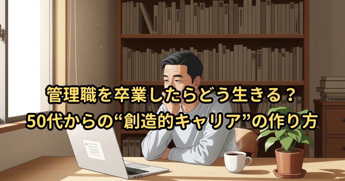 管理職を卒業したらどう生きる?50代からの“創造的キャリア”の作り方