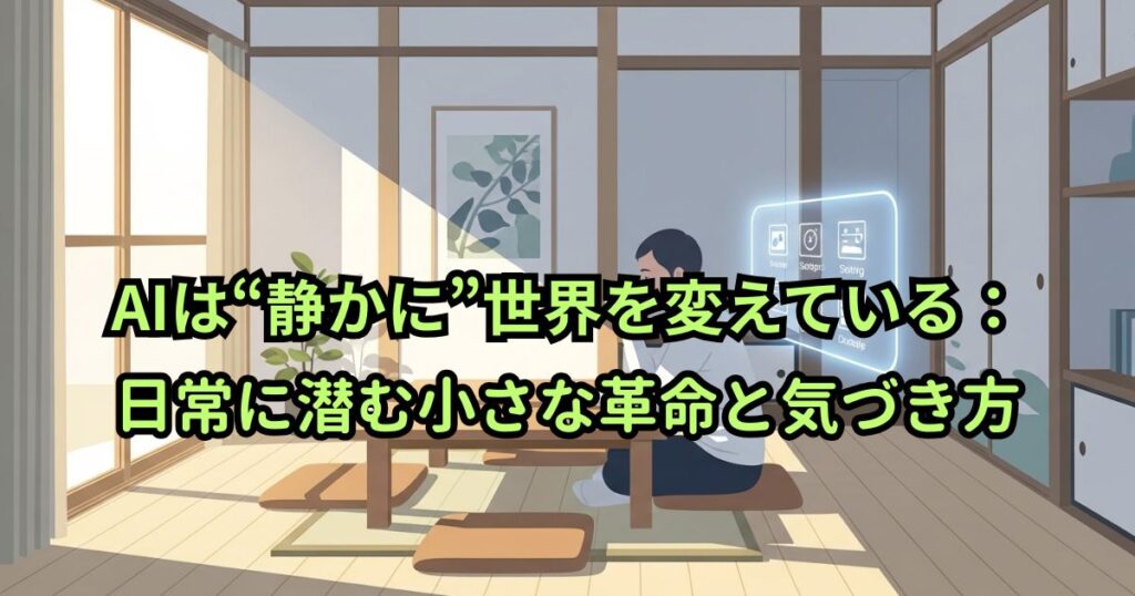 AIは“静かに”世界を変えている:日常に潜む小さな革命と気づき方