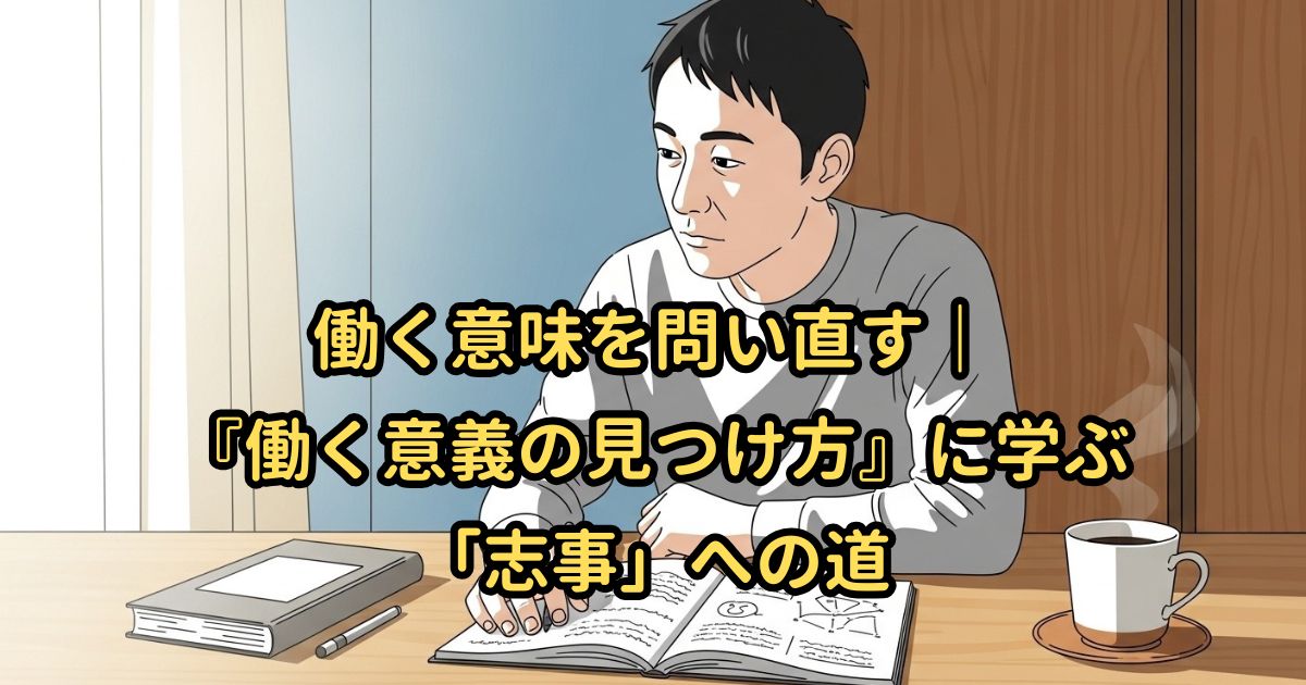働く意味を問い直す｜『働く意義の見つけ方』に学ぶ「志事」への道