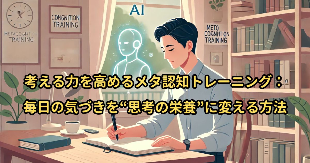 考える力を高めるメタ認知トレーニング:毎日の気づきを“思考の栄養”に変える方法