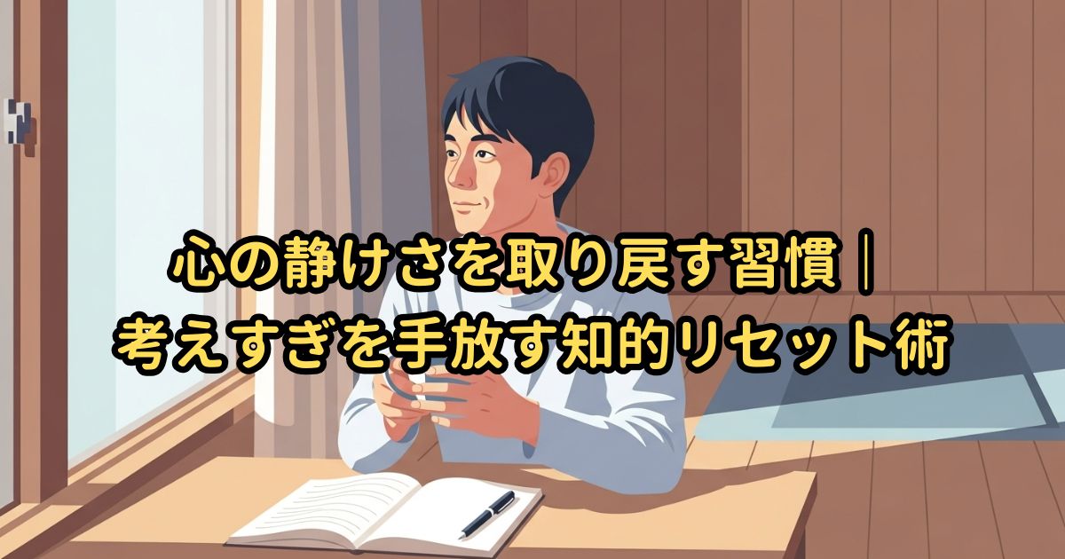 心の静けさを取り戻す習慣｜考えすぎを手放す知的リセット術