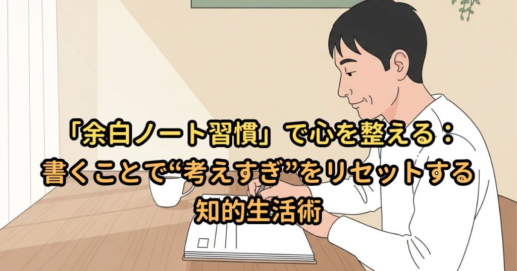 「余白ノート習慣」で心を整える:書くことで“考えすぎ”をリセットする知的生活術