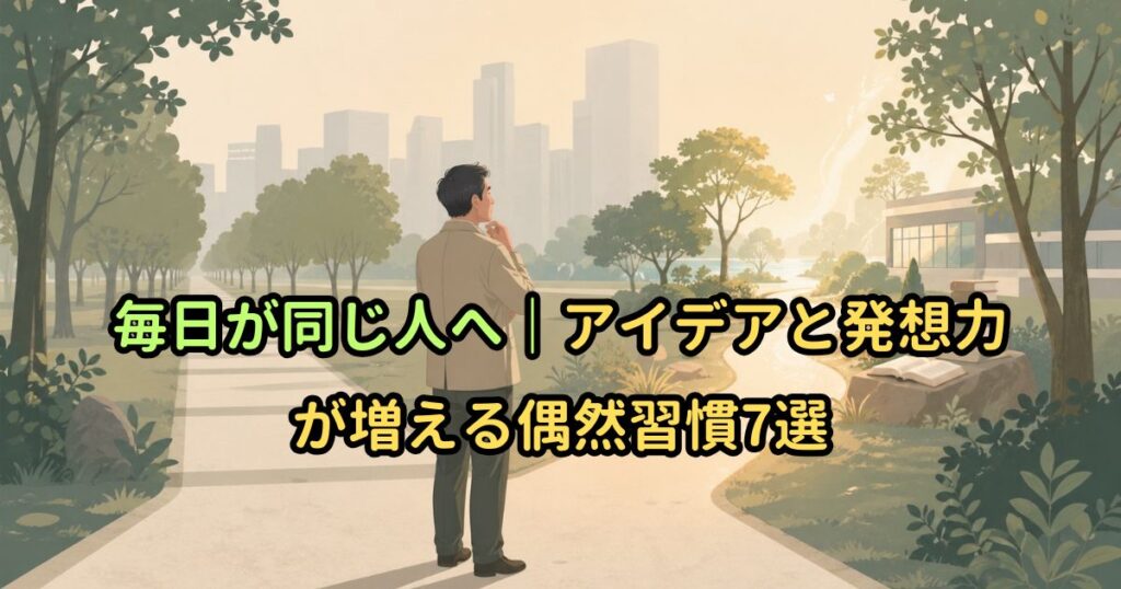 毎日が同じ人へ｜アイデアと発想力が増える偶然習慣7選