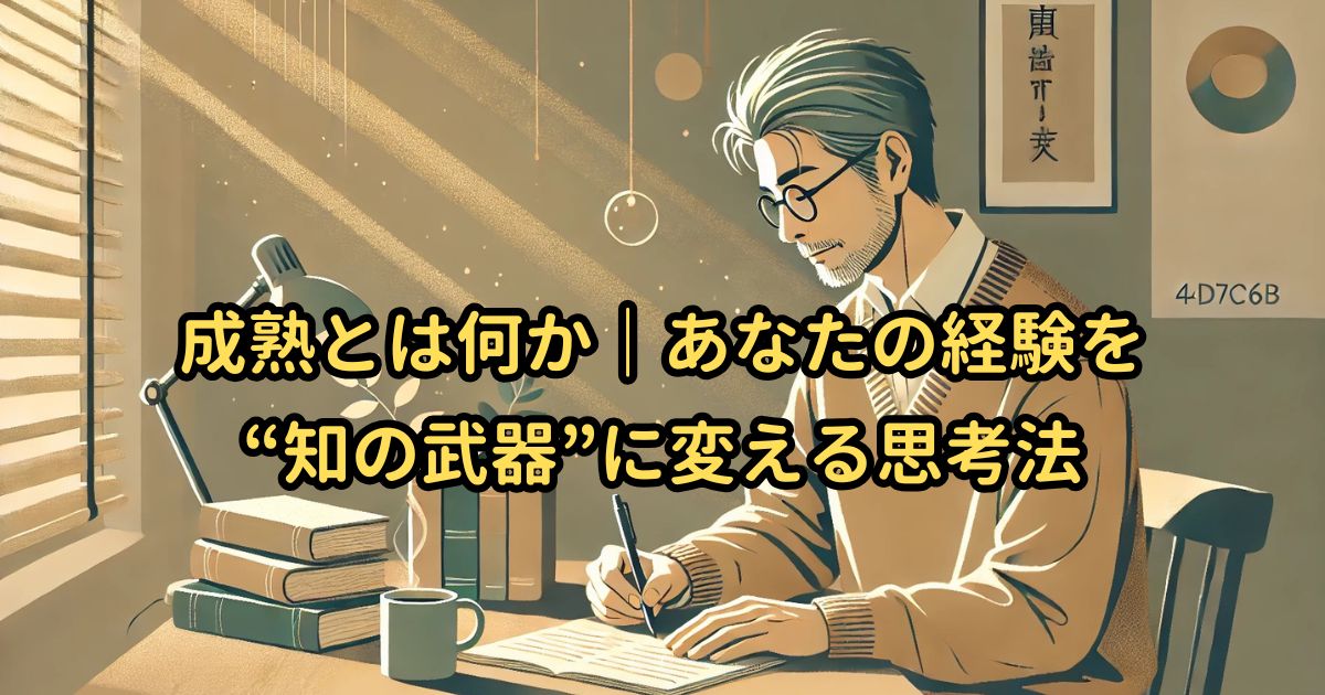 成熟とは何か|あなたの経験を“知の武器”に変える思考法