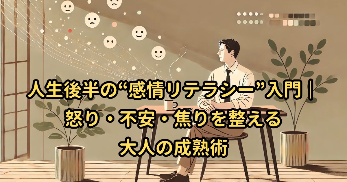人生後半の“感情リテラシー”入門|怒り・不安・焦りを整える大人の成熟術