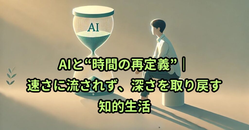 AIと“時間の再定義”｜速さに流されず、深さを取り戻す知的生活