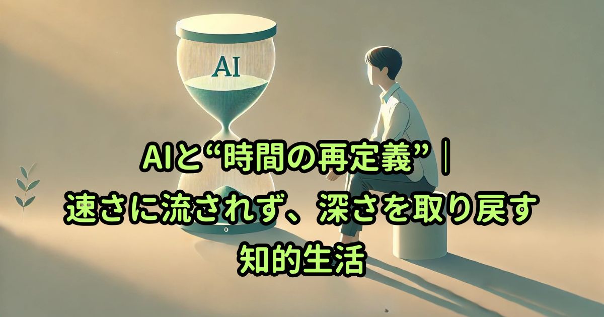 AIと“時間の再定義”|速さに流されず、深さを取り戻す知的生活