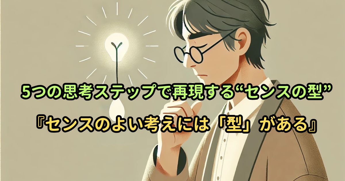 5つの思考ステップで再現する“センスの型”｜『センスのよい考えには「型」がある』