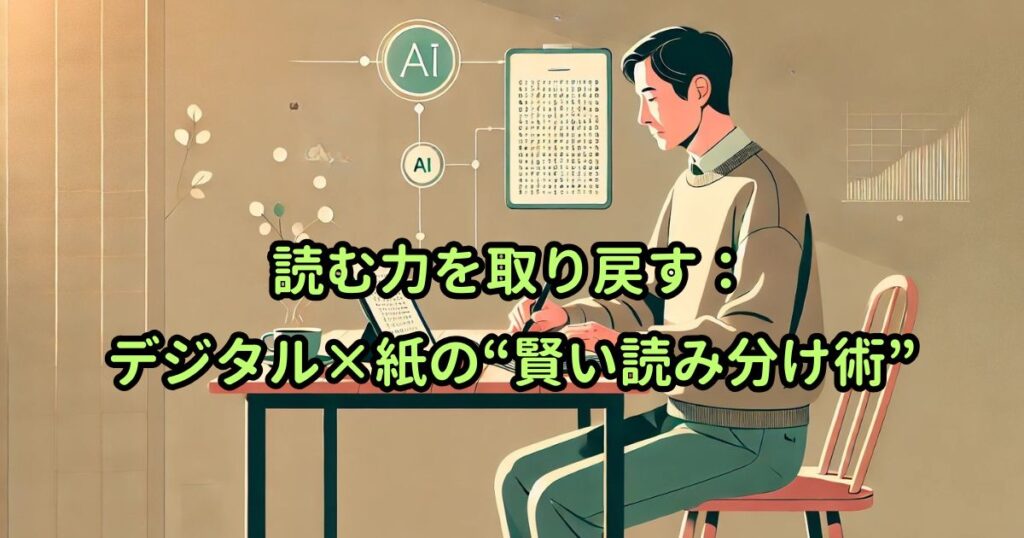 読む力を取り戻す：デジタル×紙の“賢い読み分け術”