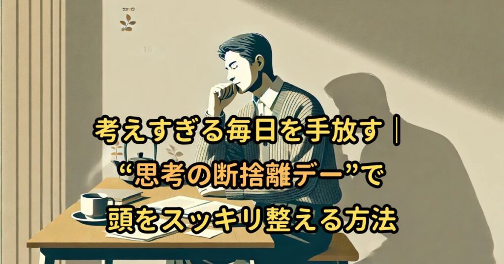 考えすぎる毎日を手放す｜“思考の断捨離デー”で頭をスッキリ整える方法