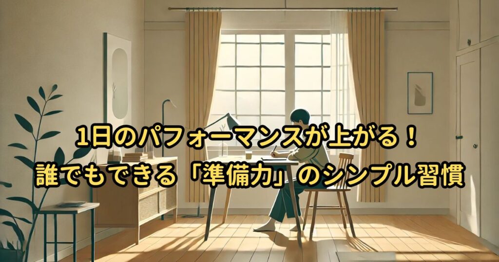 1日のパフォーマンスが上がる！誰でもできる「準備力」のシンプル習慣