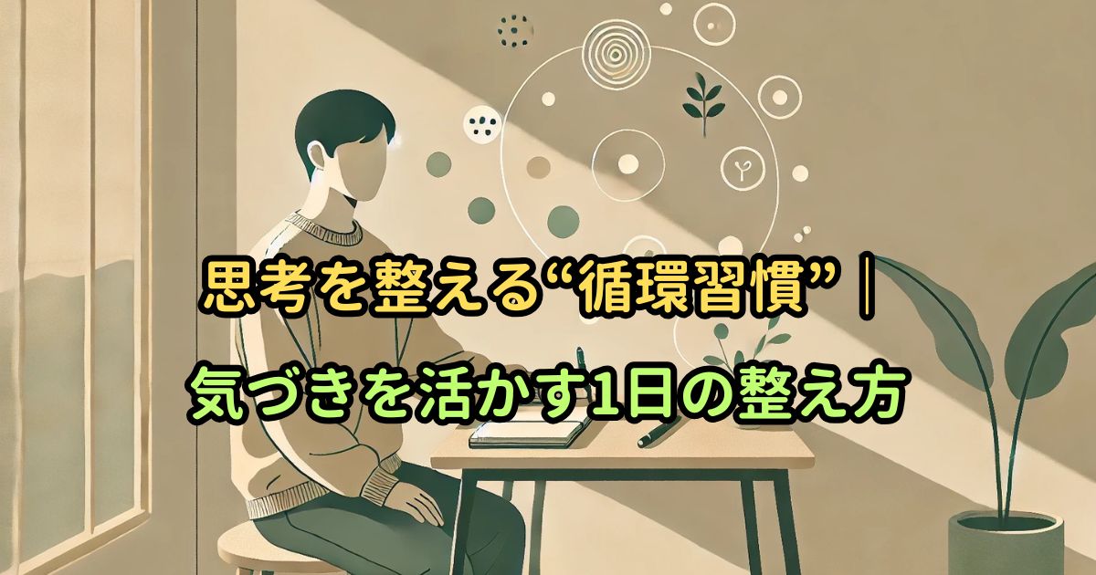 思考を整える“循環習慣”｜気づきを活かす1日の整え方