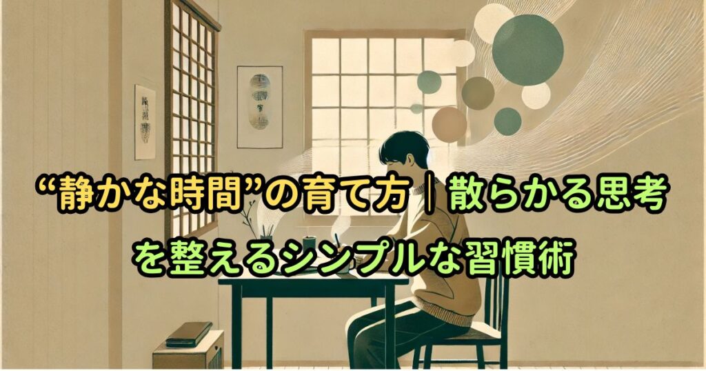 “静かな時間”の育て方｜散らかる思考を整えるシンプルな習慣術