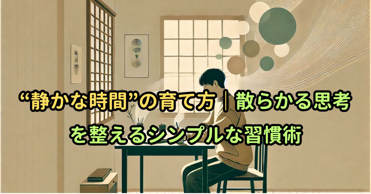 “静かな時間”の育て方｜散らかる思考を整えるシンプルな習慣術