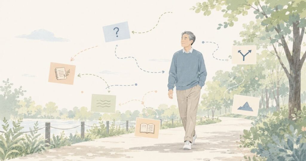 散歩中は、答えを出さずに考えを転がす