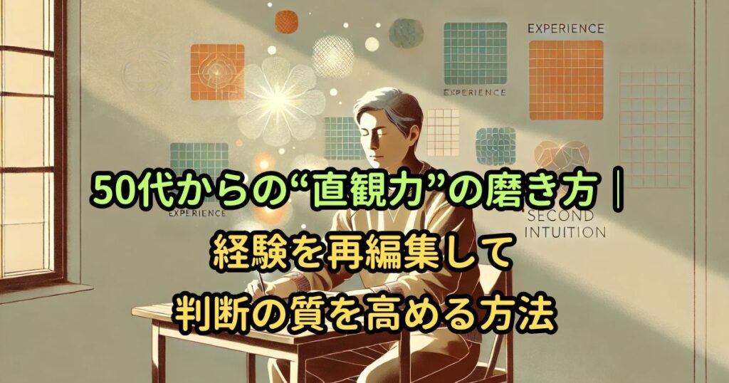 50代からの“直観力”の磨き方|経験を再編集して判断の質を高める方法