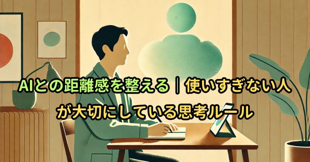 AIとの距離感を整える｜使いすぎない人が大切にしている思考ルール