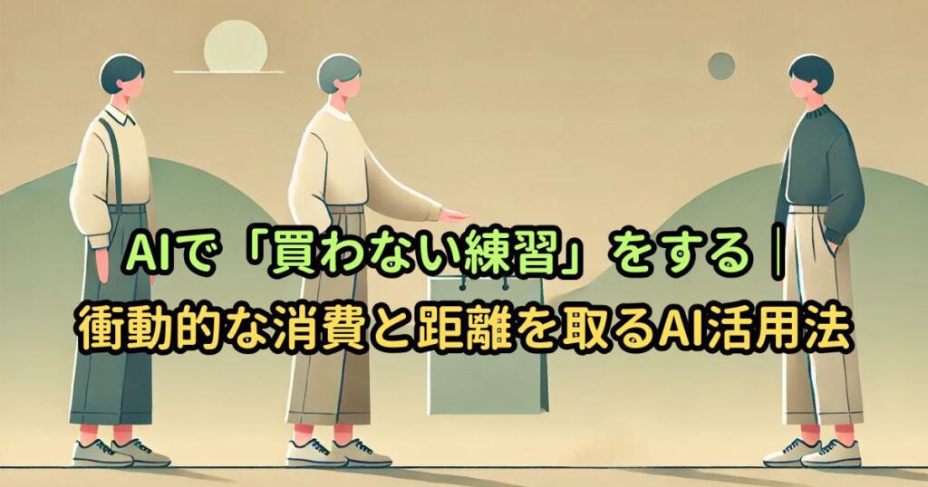 AIで「買わない練習」をする｜衝動的な消費と距離を取るAI活用法