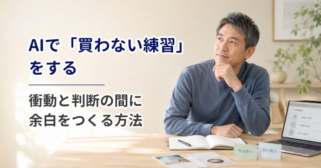 AIで「買わない練習」をする｜衝動と判断の間に余白をつくる方法