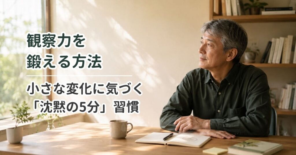 観察力を鍛える方法｜小さな変化に気づく「沈黙の5分」習慣