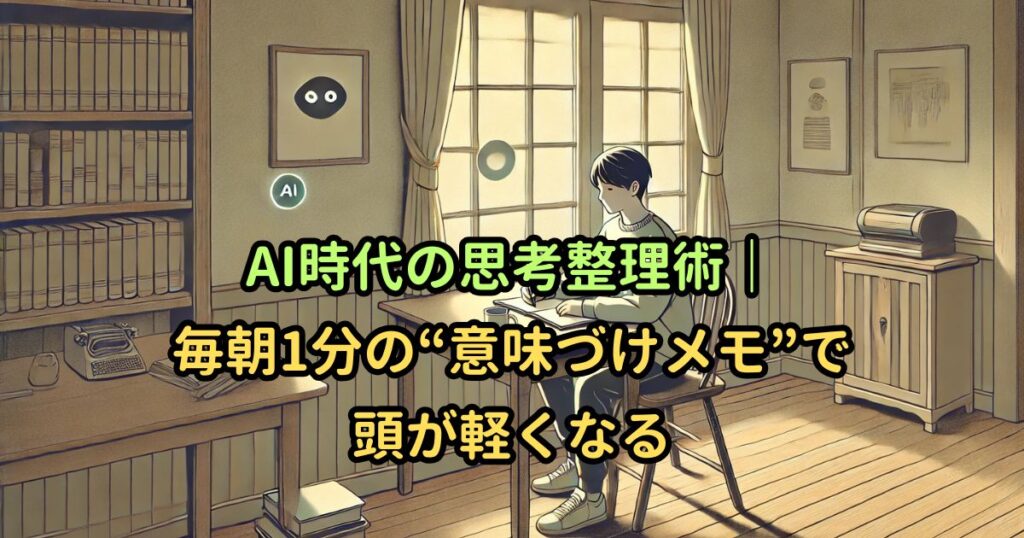 AI時代の思考整理術|毎朝1分の“意味づけメモ”で頭が軽くなる