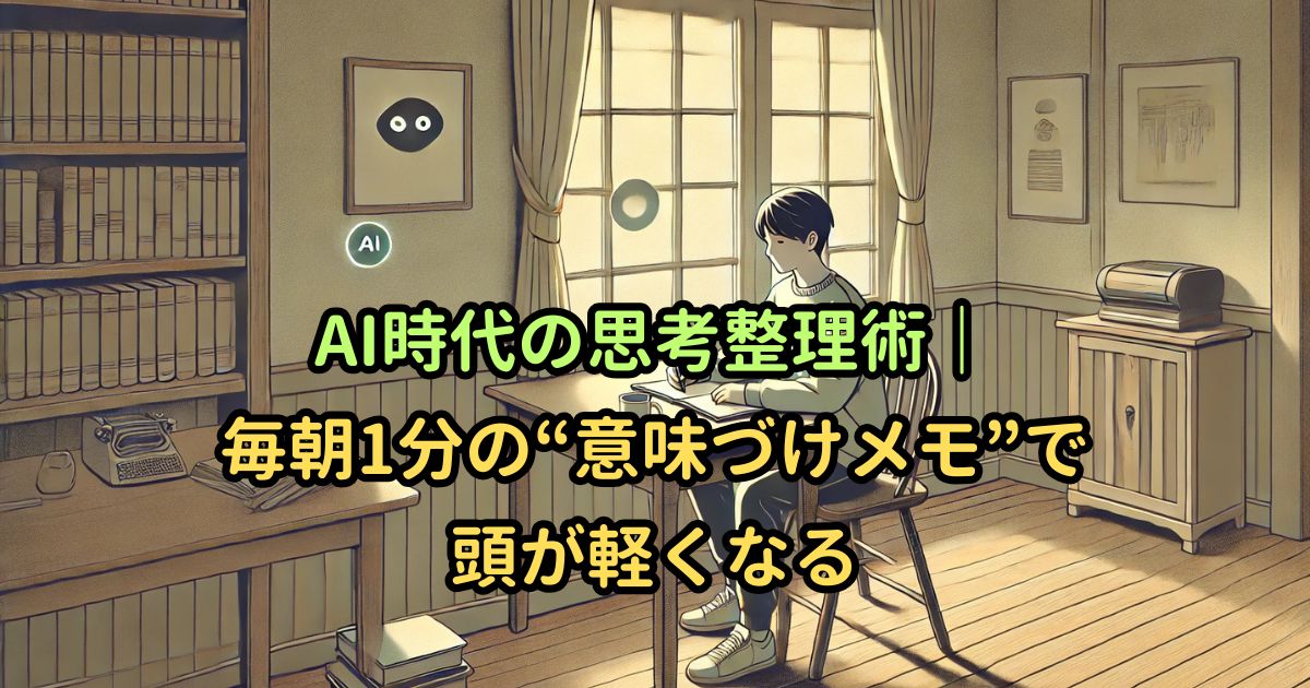 AI時代の思考整理術｜毎朝1分の“意味づけメモ”で頭が軽くなる