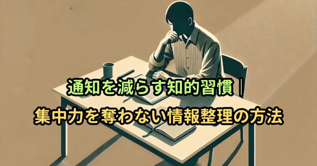 通知を減らす知的習慣｜集中力を奪わない情報整理の方法