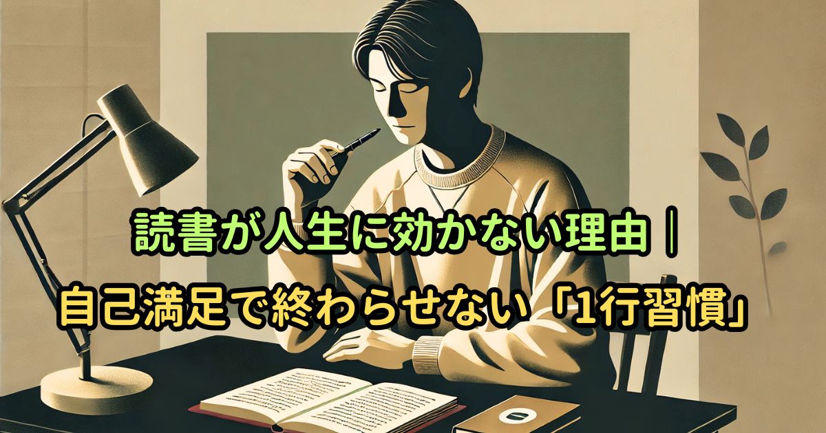 読書が人生に効かない理由｜自己満足で終わらせない「1行習慣」