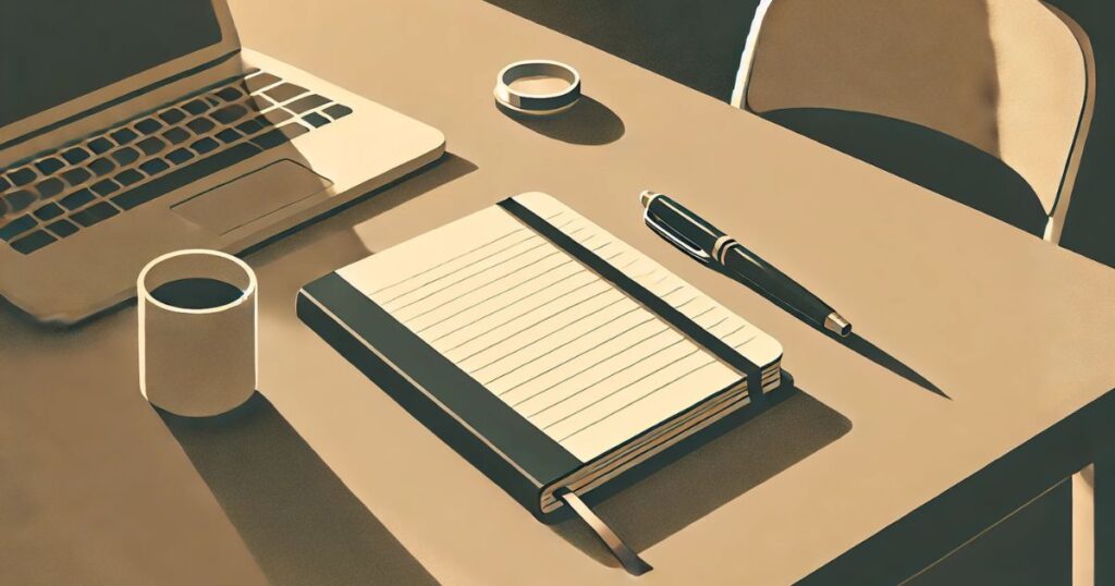 そっと閉じられたノートと、やさしく終わる時間