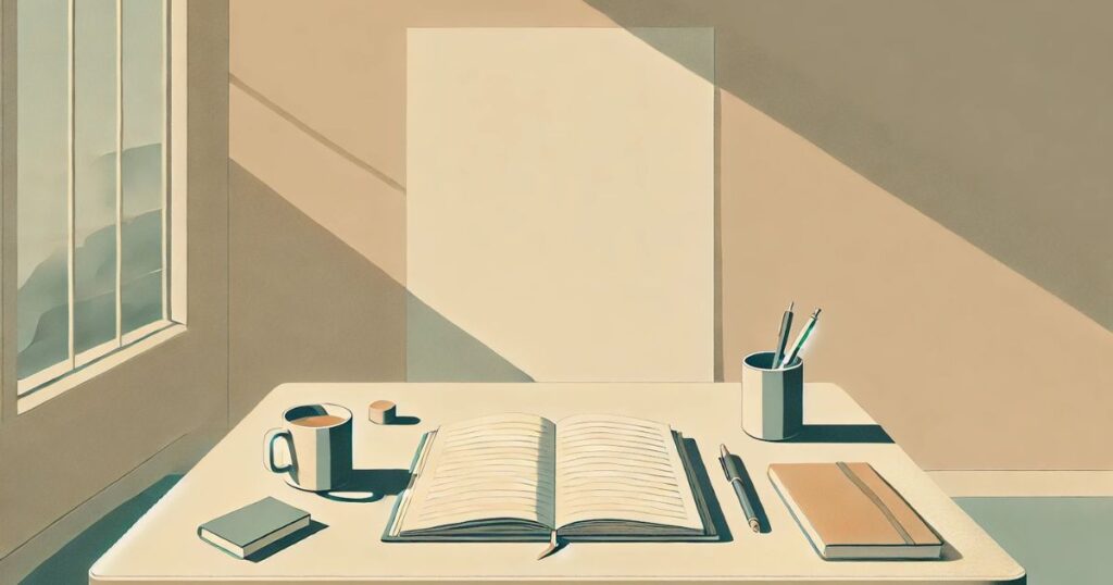 感情ではなく、注意深さによって描かれた静かなノートシーン