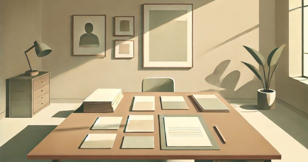 より少ない紙と広めの間隔で、落ち着いた内的整理の感覚