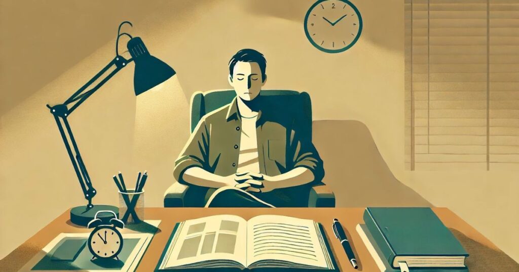 仕事を終えたあとの軽やかな安堵感と静かな満足